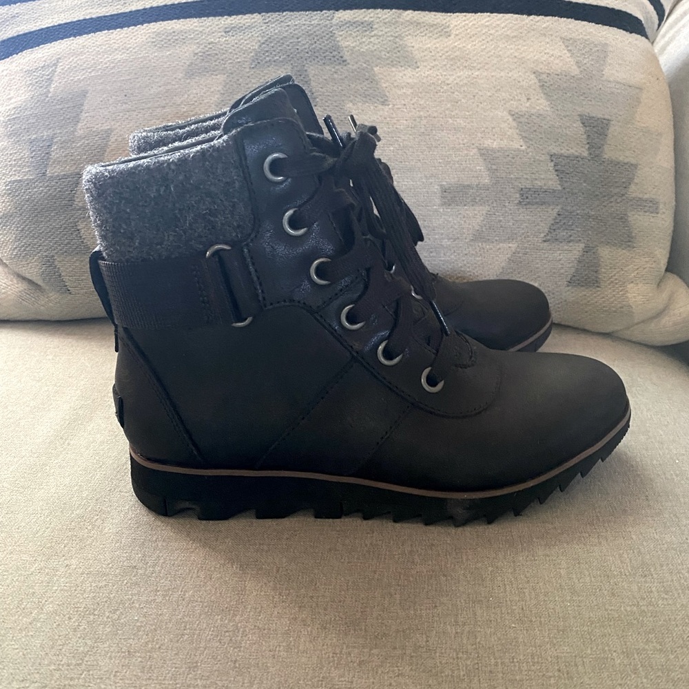 SOREL-Harlow Conquest-Black Winter Waterproof Boot 6.5,B NWOB - Picture 6 of 9